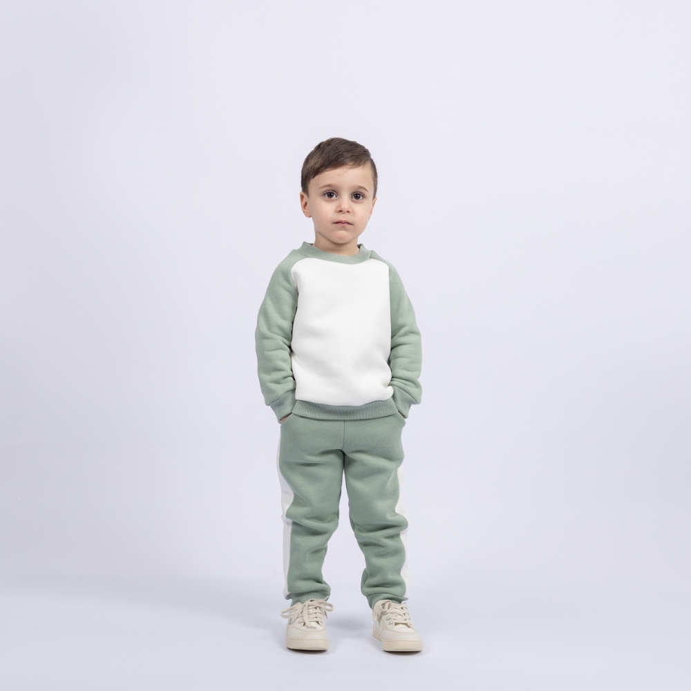 314-ОЛ. Свитшот + Штаны, олива, хлопок 65%, 35% ПЭ, 3-х нитка (начес) 80,86,92,98,104