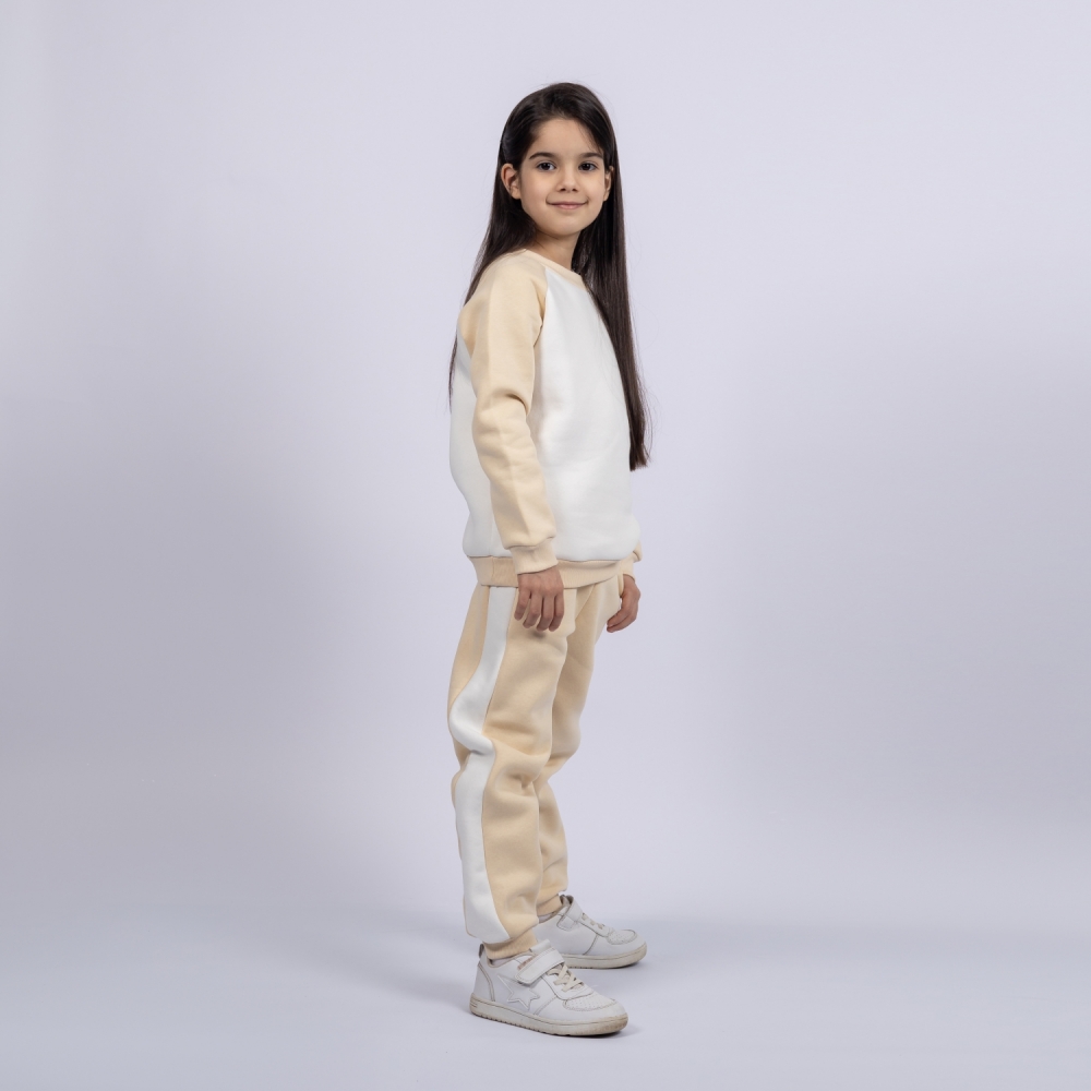 314-СЛ Свитшот + Штаны, сливочный, хлопок 65%, 35% ПЭ, 3-х нитка (начес) 80,86,92,98,104