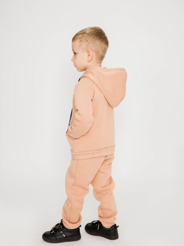 319-К. Костюм детский  на молнии, капучино, хлопок 65%, 35% ПЭ, 3-х нитка (начес) 98,104,110,116